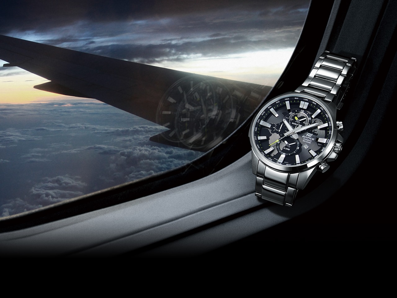 casio edifice dual dial world time